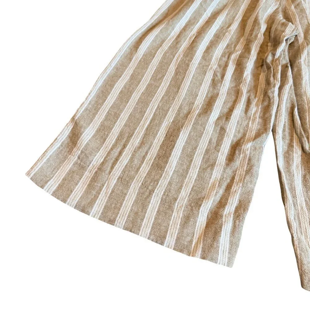 Banana Republic Wide Leg Crop Lien Blend Flowy Beach Vacation Size Small Women's